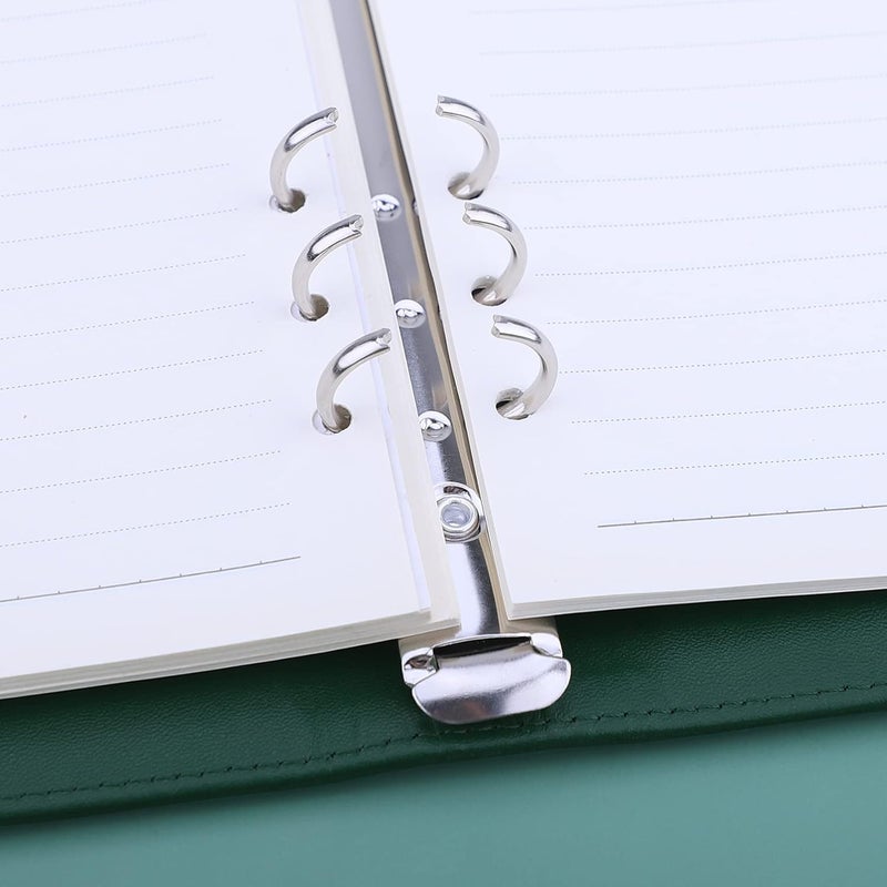 Antner A5 Binder 6 Ring Refillable Notebook Binder Planner Cover for A5 Refill Paper, PU Leather Loose Leaf Personal Organizer Budget Planner for Savings & Budgeting with Magnetic Buckle, Dark Green - Image 4