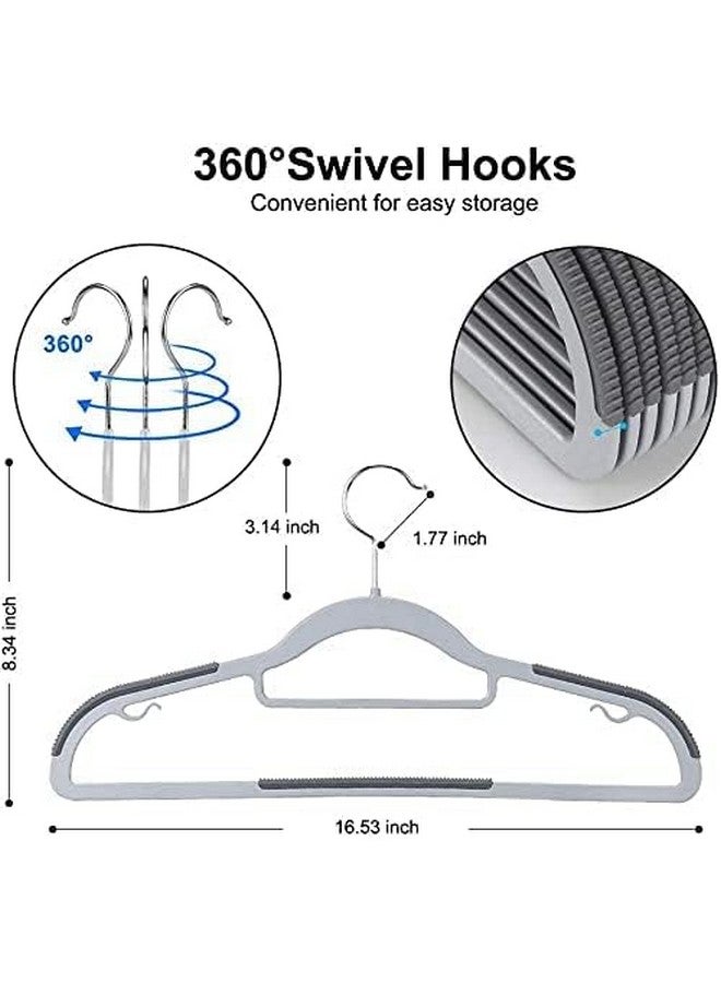 HOLLIO Plastic Hangers Heavy Duty Clothes Hangers with Non-Slip Pads Space Saving 0.2" Thickness Super Lightweight Organizer Clothes Hanger for Wardrobe,Multi Purpose Use for Clothing Hanging (36) - Image 2