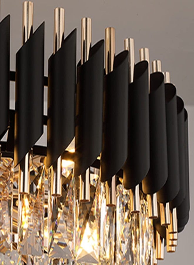 Weldecor Weldeccor®Luxury Crystal Chandelier/JHOOMER for Living Room Bedroom | Black Gold Modern LED Ceiling Light | Designer Hanging Lamp for Hall Dining Foyer (BG-500mm) - Image 4