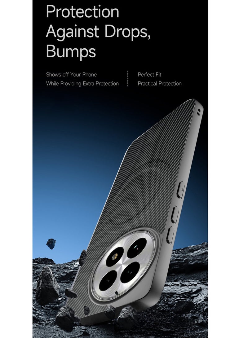 Wtech OnePlus 13R 5G 2025 Soft Silicone Carbon Fiber Magsafe Protective Back Case Cover (MCFPSN) - Grey - Image 2