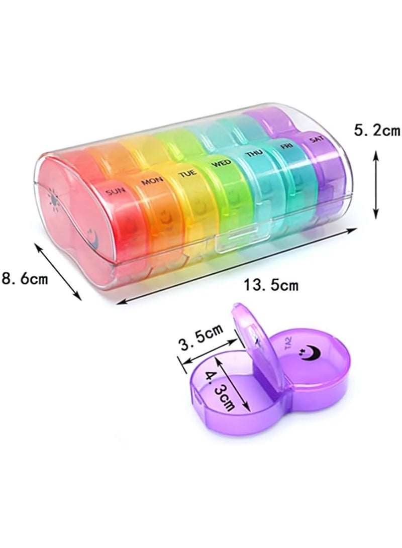 Pill Box 7 Day AM PM (Twice a Day) Weekly Pill Organizer with Moisture-Proof Design. Travel Friendly (Multicolor) - Image 5