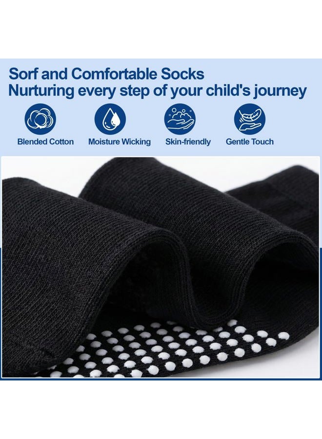 GRPSKCOS Toddler Boys Girls Non Slip Socks 12 Pairs Anti Skid Sticky Baby Socks Cotton Socks for 0-5 Years Little Kids Infants…, #1 Multicolor-12 Pairs, 6-12 Months - Image 3