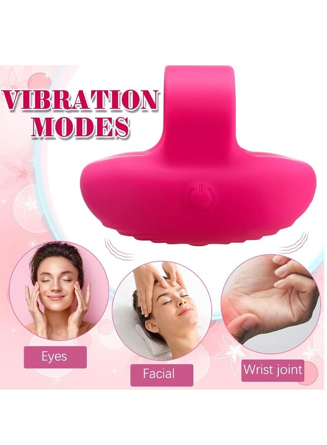 كرة تدليك صغيرة للوجه والعين، قابلة لإعادة الشحن عبر USB، مدلك للوجه باللون الأحمر الوردي، مدلك للوجه وشد عضلات الوجه، ومكافحة الشيخوخة، وتخفيف العيون، والهالات السوداء، وانتفاخ العين، والتعب - Image 4