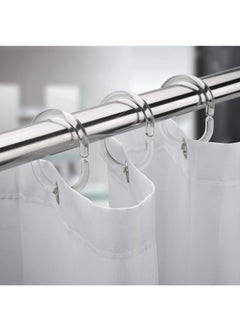 Rubik Shower Curtain Rings Plastic Transparent, C-Shape Curtain Rings Holder for Bathroom Toilet (12pcs Transparent)  - Image 2