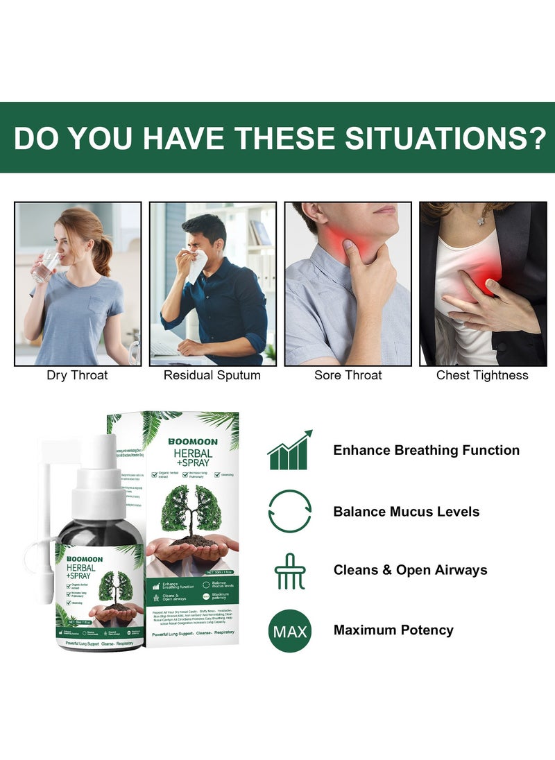 بومون - بخاخ تطهير الرئة Medilisk ، Clearbreath Dendrobium & Mullein Extract - دعم قوي للرئة ، خلاصة عشبية للعناية النظيفة ، بخاخ Herbal Clearbreath ، يدعم وظيفة الجهاز التنفسي 30 مل - Image 1