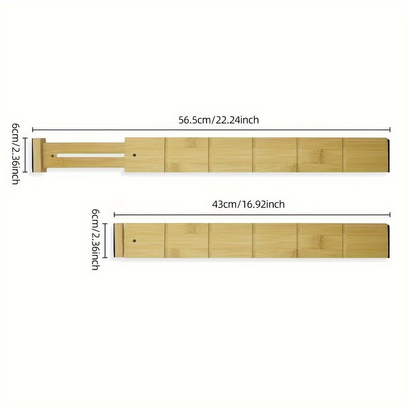 4pcs Bamboo Drawer Dividers - Expandable & Adjustable Freestanding/Built-In Storage Panels, Bamboo Wood Organizer for Kitchen, Bedroom, Wardrobe, Cabinet - Space-Saving Shelves (No Tools Assembly), Desk & Drawer Organizer for Home Storage - Image 4