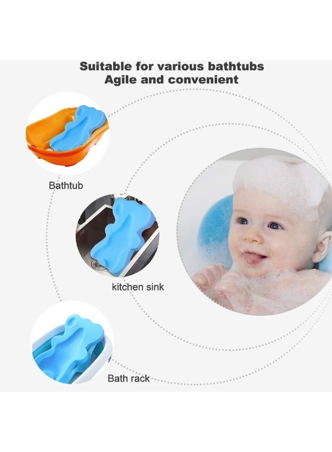 هالو Hallo Soft Infant Bath Sponge Anti Bacterial and Skid Proof Baby Bath Mat Newborn Odor Free (Blue) - Image 5