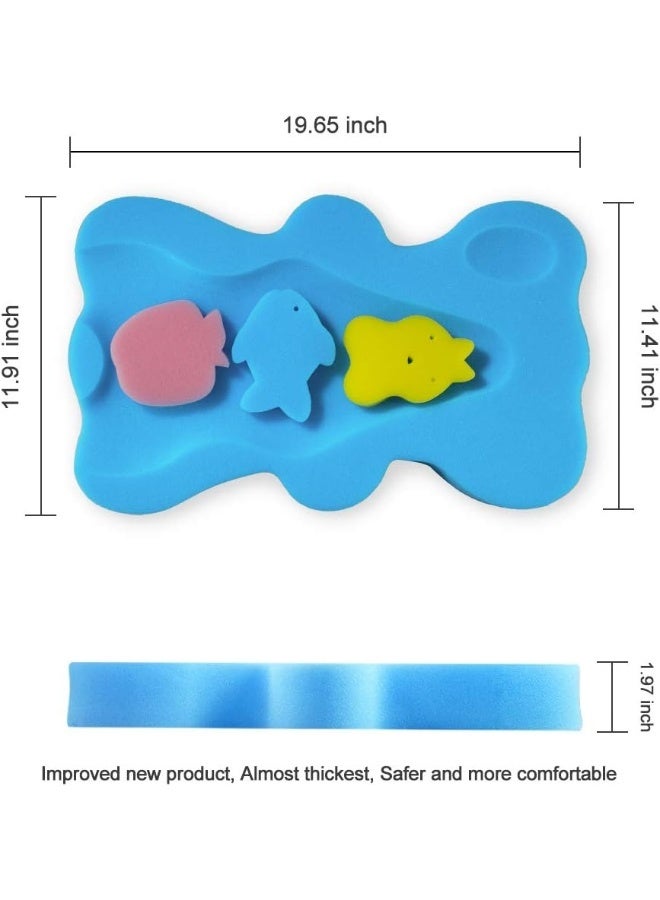 هالو Hallo Soft Infant Bath Sponge Anti Bacterial and Skid Proof Baby Bath Mat Newborn Odor Free (Blue) - Image 2