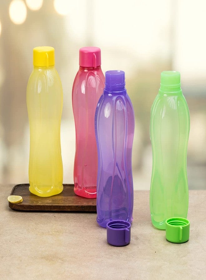 Tupperware Aquasafe Plastic Bottle, 1000ml, Set of 4, Pink, Green, Yellow, Purple - Image 4