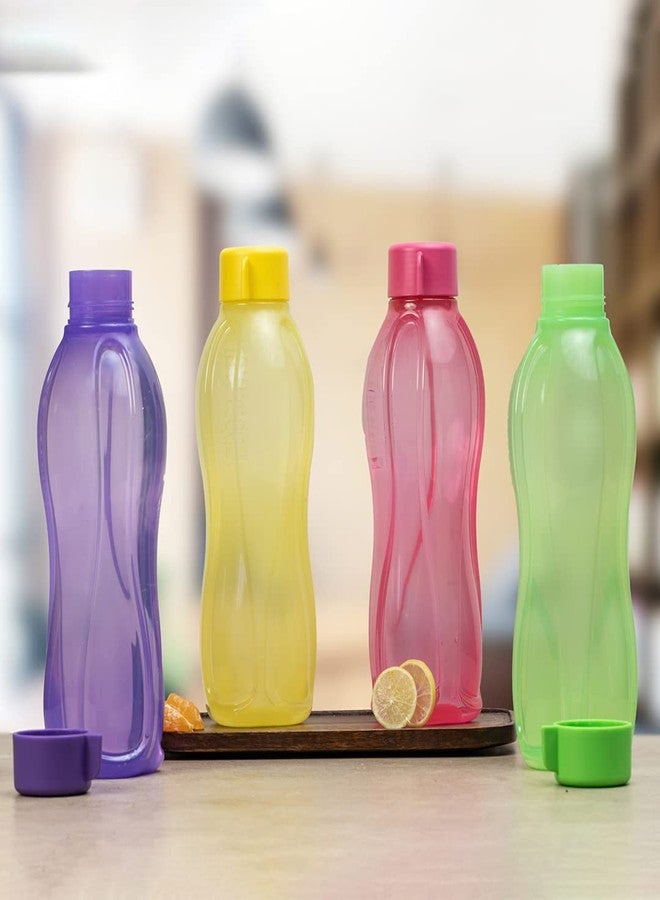 Tupperware Aquasafe Plastic Bottle, 1000ml, Set of 4, Pink, Green, Yellow, Purple - Image 3