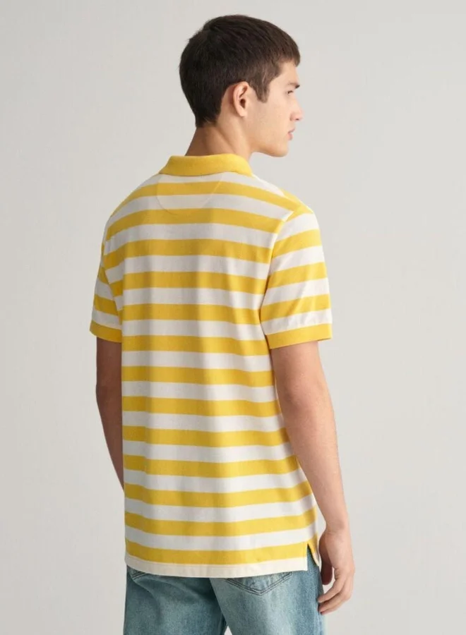 غانت Gant Wide Striped Piqué Polo Shirt