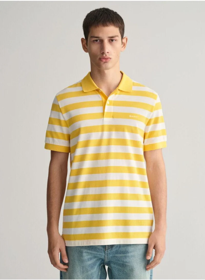 GANT Gant Wide Striped Piqué Polo Shirt