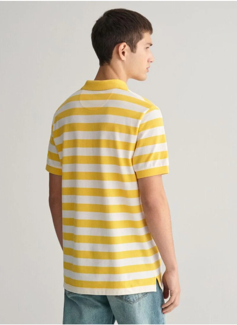 GANT Gant Wide Striped Piqué Polo Shirt