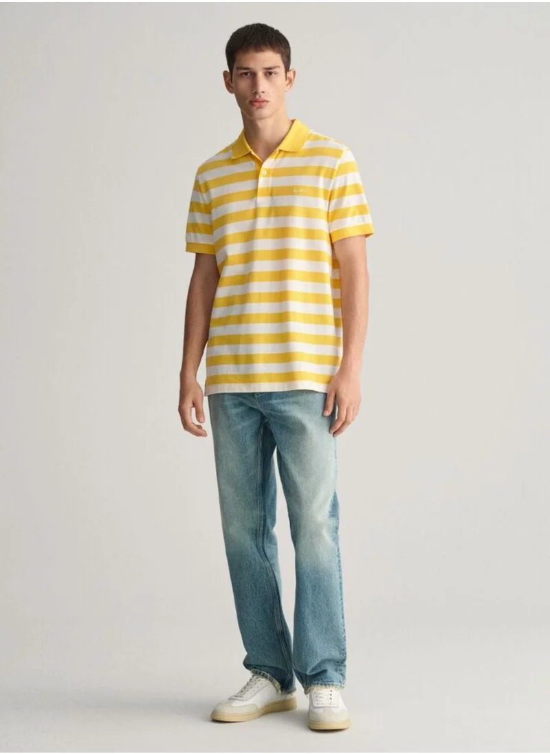 غانت Gant Wide Striped Piqué Polo Shirt