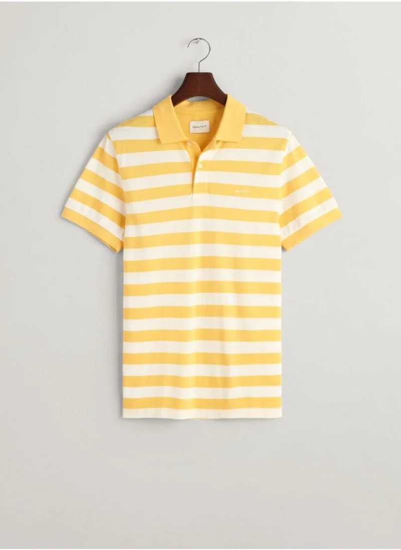 غانت Gant Wide Striped Piqué Polo Shirt