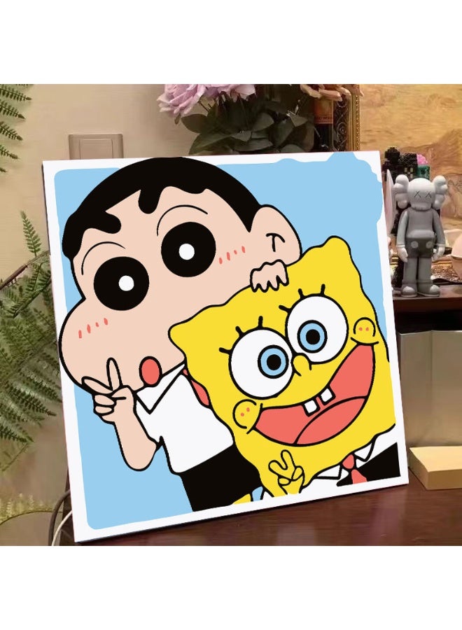 Anna DIY Cartoon Anime Hand-Painted Colorful Decorative Oil Painting - Image 1