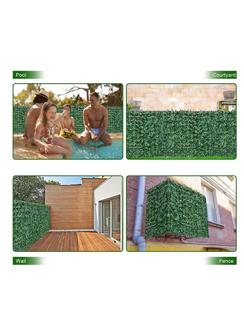 SYOSI Artificial Ivy Fence Screen, Privacy Trellis Roll with Artificial Leaves, Balcony, Outdoor Garden Wall Mat Decoration, 3 x 0.5 M, Enhance Your Outdoor Space  - Image 4