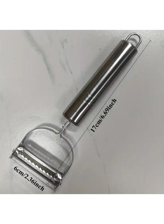 Stainless Steel Multi Functional Fruit Vegetable Peeler 1pc Effortless Peeling Slicing Cutting Ergonomic Handle - Image 4