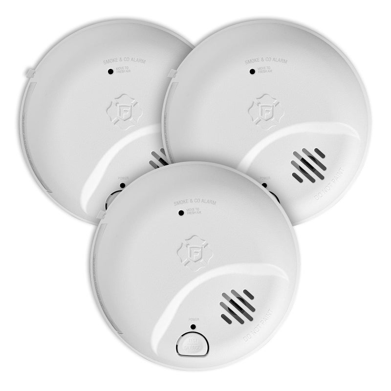 First Alert SMICO105AC Interconnect Hardwire Combination Smoke Carbon Monoxide Alarm with 10Year Battery Backup 3Pack
