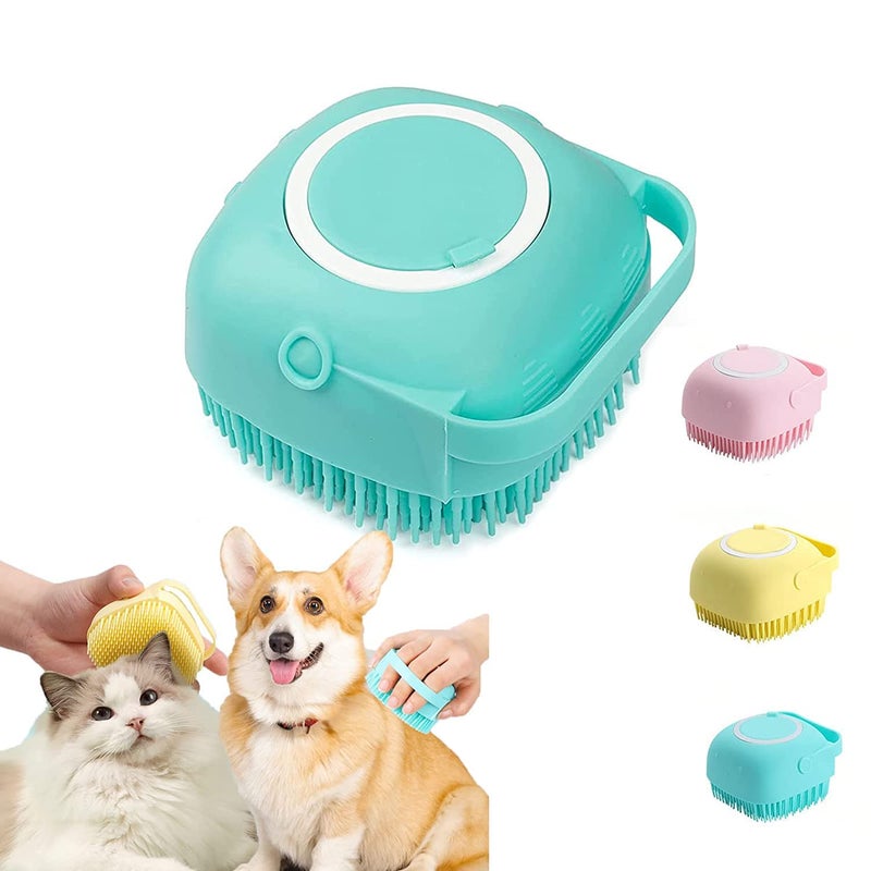EPISKEY®Dog Bath Brush Body Scrubber Shampoo Dispenser Tick Remover for Shower Bathing and Shedding Soft Silicone Bristles Brushes Groomers for Pet Puppy Dogs Cat Rabbit Horse (Multicolor 1 pcs) (DS) - Image 5
