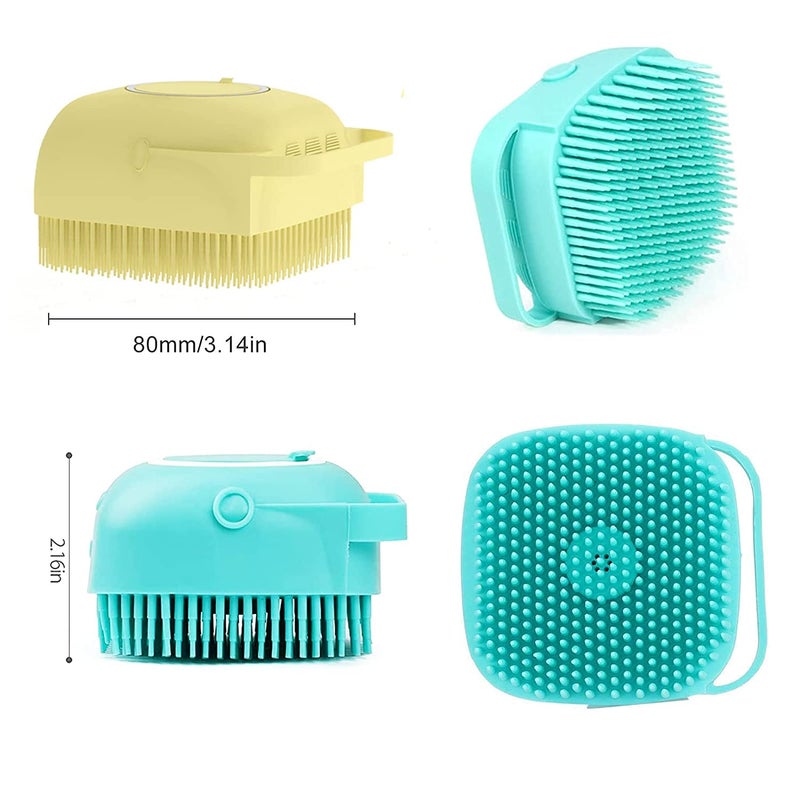 EPISKEY®Dog Bath Brush Body Scrubber Shampoo Dispenser Tick Remover for Shower Bathing and Shedding Soft Silicone Bristles Brushes Groomers for Pet Puppy Dogs Cat Rabbit Horse (Multicolor 1 pcs) (DS) - Image 3