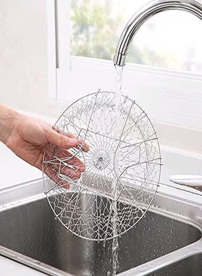 ShineMe 304 Stainless Steel Foldable Steam Rinse Strain Fry Basket Strainer Net Kitchen Cooking Tool for Fried Food or Fruits - Image 4