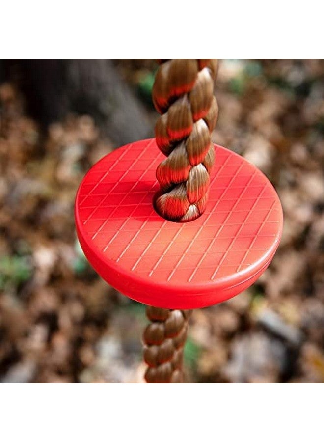 Toy Park Kids Disc Swing Climbing Rope Set with Platforms for Indoor & Outdoor, Playground Set, Backyard Fun with Carabiner - Red Color - Image 5