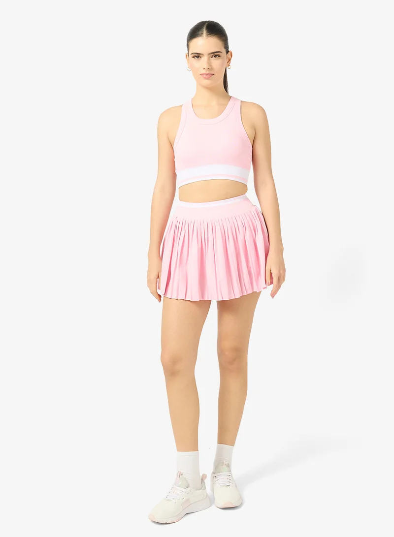 FRWD Contrast Trim Sports Bra & Pleated Skirt Tennis Set