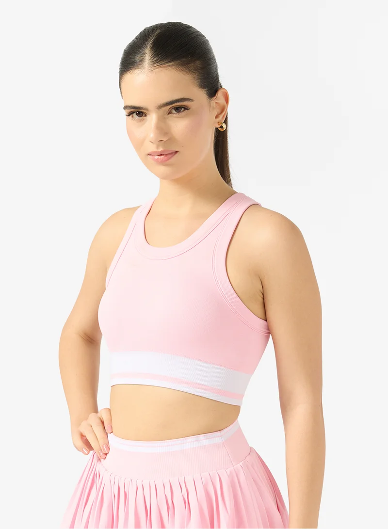 FRWD Contrast Trim Sports Bra & Pleated Skirt Tennis Set
