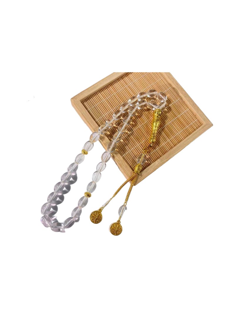 New 33 oval bracelets daily rosary prayer beads white
