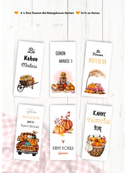 HSN Pumpkin Themed Coffee Presentation Cards 6 Motto Cards 