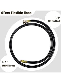 Excefore Air Tank Repair Kit Including Safety Valve, with Pressure Gauge and 4 Feet Air Tank Hose Assembly kit for Portable Carry Tank, 0-200 PSI Pressure Gauge  - Image 5