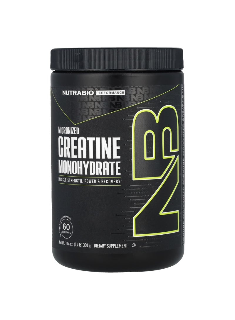 NutraBio Micronized Creatine Monohydrate, 10.6 oz (300 g)