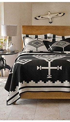 Pendleton Jacquard Unnapped Full/Queen Blanket 90" x 90" - Heirloom Quality Virgin Wool, Reversible Design, Strong Ultrasuede Binding, Made in USA - Los Ojos - Image 2