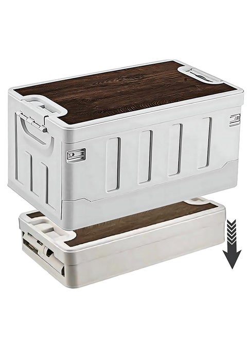 Outdoor Camping Folding Storage Box Collapsible Storage Box 60L White, Crates Plastic Storage Box Container Stackable Folding Utility Crates, Cooler Box, Storage Case