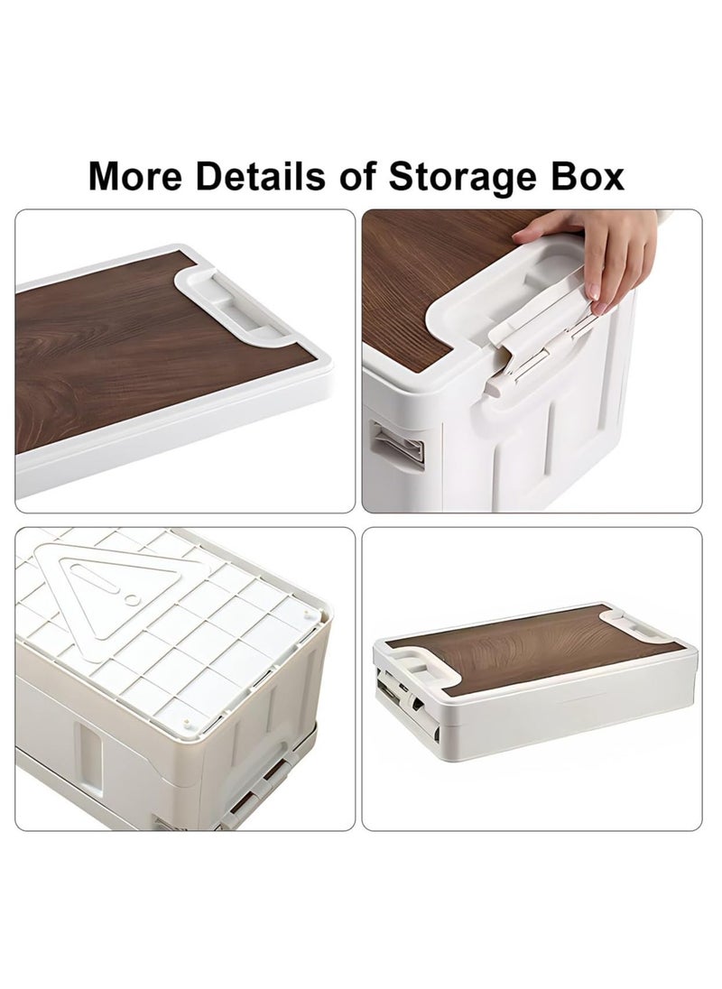 Manful Outdoor Camping Folding Storage Box Collapsible Storage Box 60L White, Crates Plastic Storage Box Container Stackable Folding Utility Crates, Cooler Box, Storage Case  - Image 3