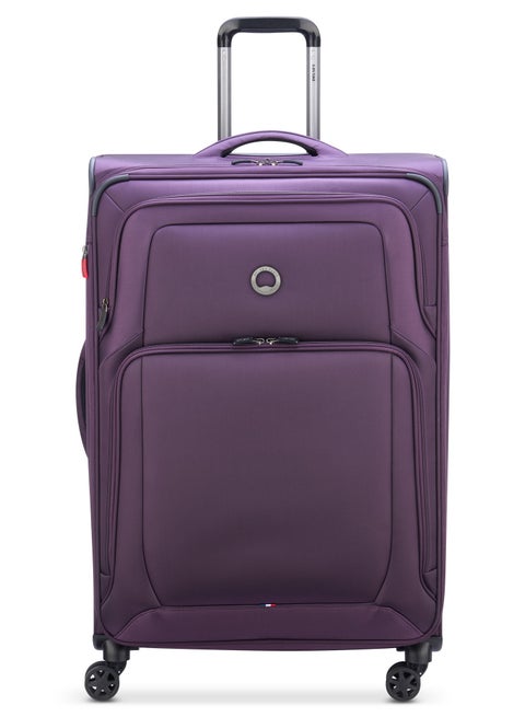 Optimax Lite 78.5cm Softcase 4 Double Wheel Expandable Check-In Luggage Trolley Purple