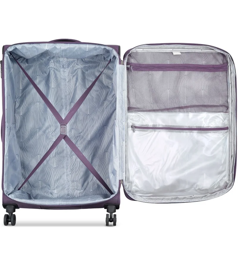 DELSEY Paris Large Optimax Lite 80 Cm Softcase 4-Double Wheeled Expandable Check-In Luggage Trolley - Purple  | Best Price UAE