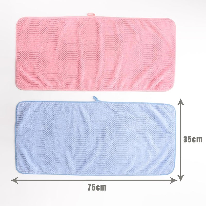 Kuber Industries Kuber Industries 2 Piece Hand Towel Set|280 GSM|Gtm & Workout Towels|Super Absorbent & Antibacterial Treatment|Small Size, Travel Friendly (Blue & Pink)  - Image 3