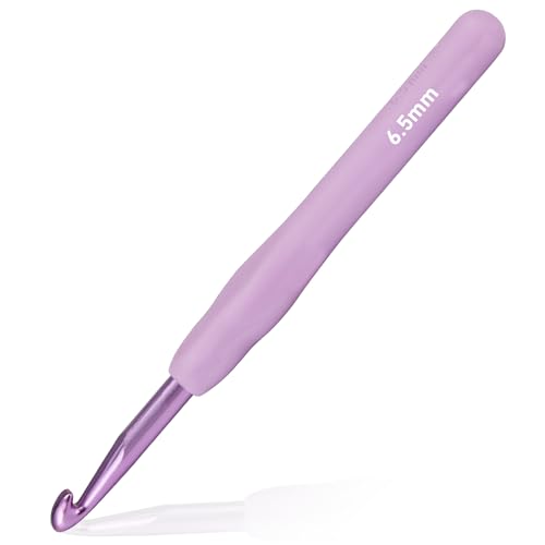 YOJOB 6.5mm Crochet Hook, Supers Smooth 6.5 mm Ergonomic Crochet Hooks for Beginner, Comfort for Arthritic, 1 Pack - Image 1