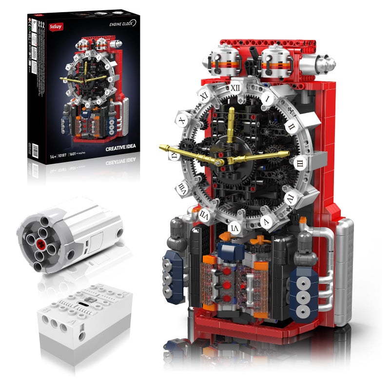 Sosuy Boxer Flat6 Engine Model for Adults Dual Opposed Pistons Clock - Image 3