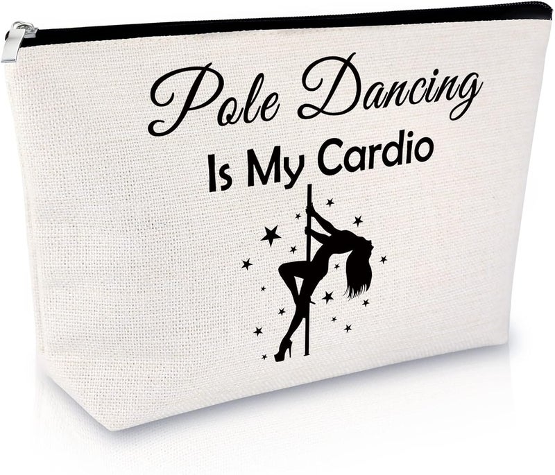 Sfodiary Pole Dance Lovers Gift Makeup Bag Dance Teacher Appreciation Gift Pole Dancer Gift Dancer Coach Gift Cosmetic Bag Birthday Graduation Christmas Gift for Dance Student Travel Cosmetic Pouch