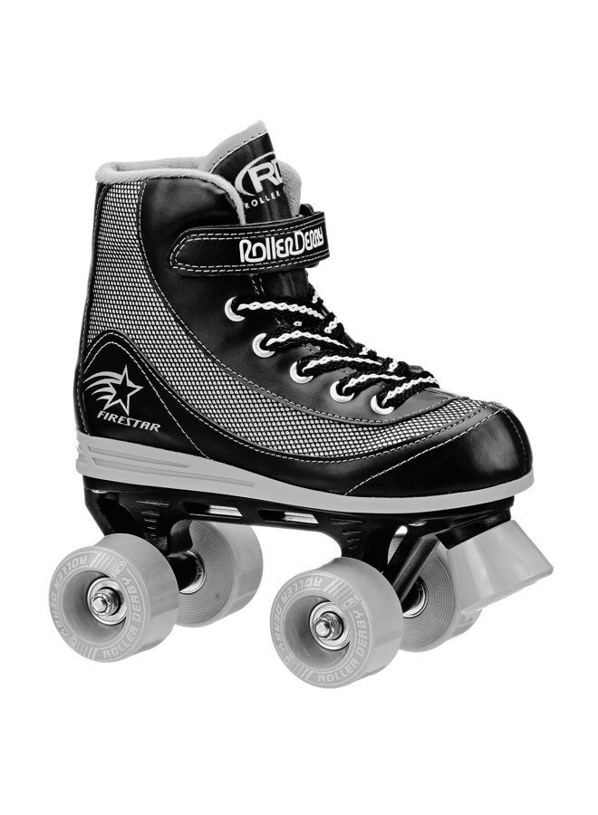 Roller Derby FireStar V2 Quad Skates - Black/Grey - Size - UK 3 - Image 1