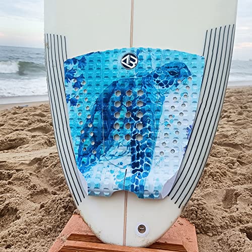AQUBONA 3 Piece Stomp Pad Surfboard EVA Traction Pad Adhesive Professional Tail Pad/Applies All Boards - Surfboards, Shortboards, Longboards, Skimboards/Multiple Color Choices (Oceana) - Image 2