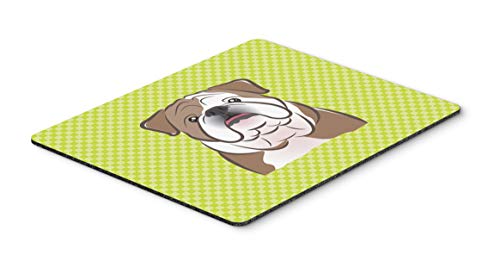 Caroline's Treasures BB1281MP Checkerboard Lime Green English Bulldog Mouse Pad, Hot Pad or Trivet for Home Office Gaming Working Computers Laptop Mouse Mat,Washable Large Mousepad - Image 4