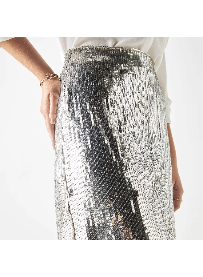 Iconic Iconic Embellished A-line Skirt with Fringes