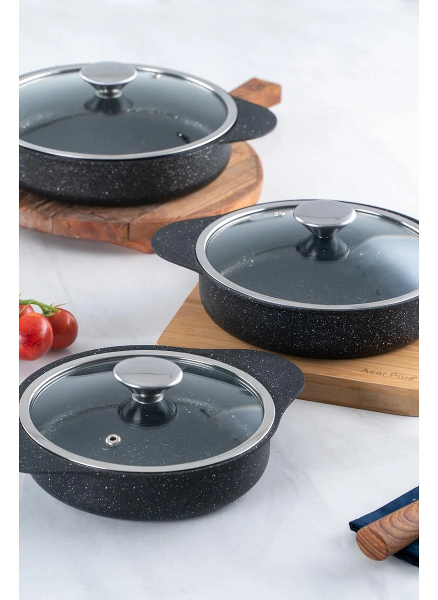 أكار Camille Black 6 Piece Cast Iron Pan Set