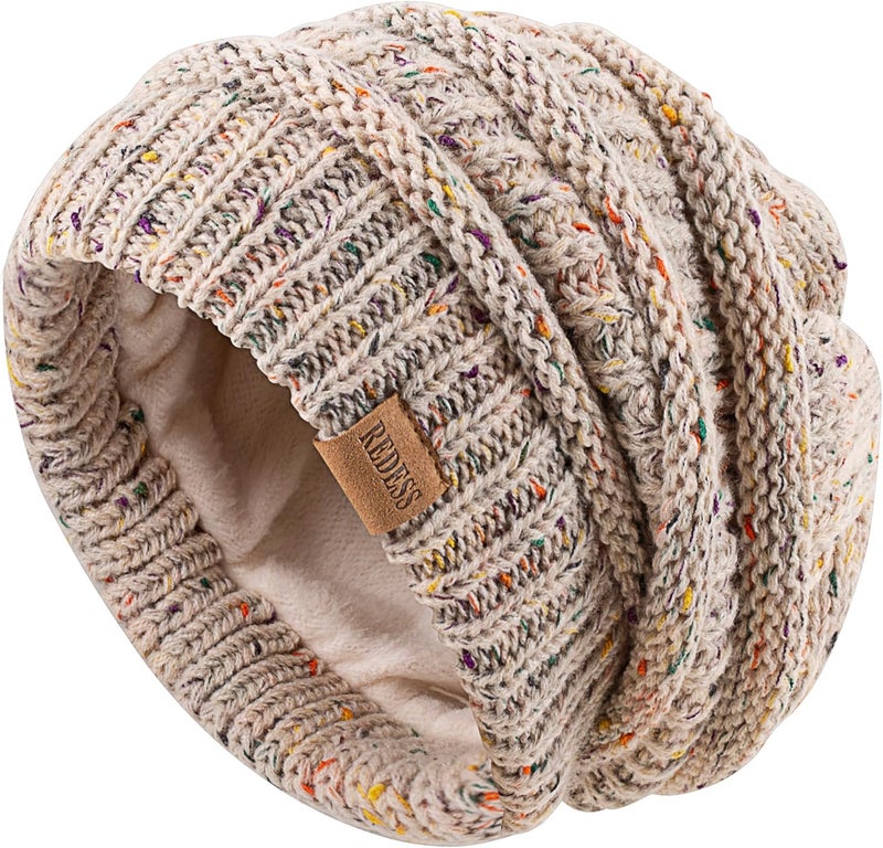 REDESS Slouchy Beanie Hat for Men and Women Winter Warm Chunky Soft Oversized Cable Knit Cap - Image 3