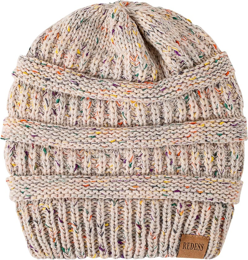 REDESS Slouchy Beanie Hat for Men and Women Winter Warm Chunky Soft Oversized Cable Knit Cap - Image 4
