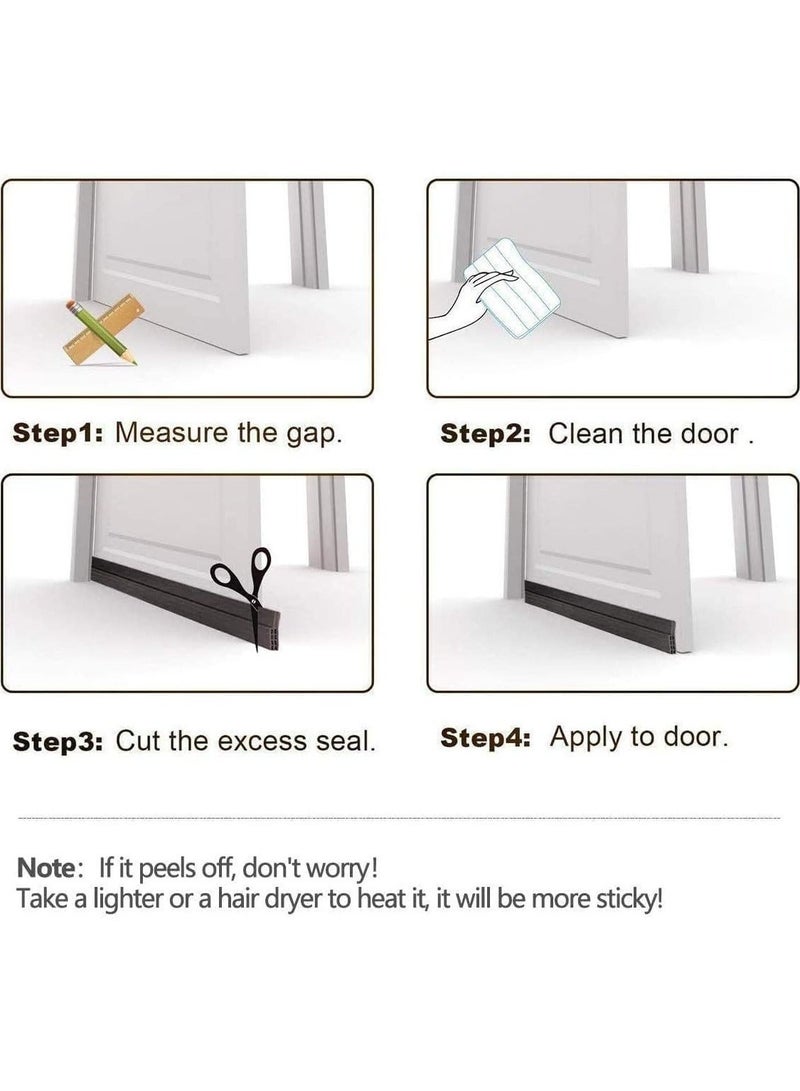 HOMESTAR 2 Pack Door Draft Stopper, Bottom Seal for Exterior & Interior Doors Blocker Insects Dust Noise and Weather Stripping 2”W x 39”L - Image 5